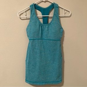 Lululemon Turbo Tank Heathered Luxtreme Turquoise Size 6